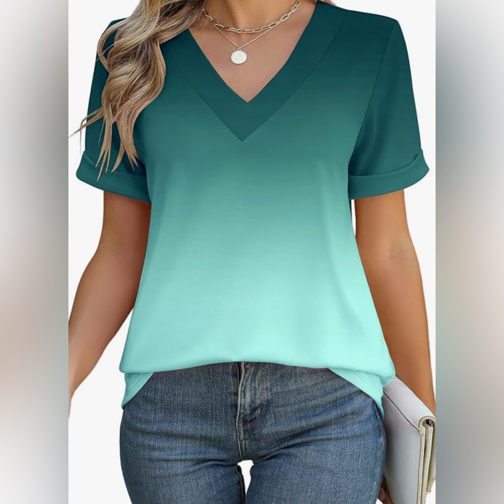 46. Rapbin Women’s Loose Fit V-Neck Shirt- NEW